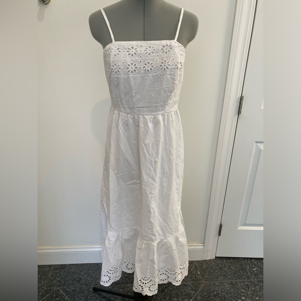NWOT - White Eyelet Maxi Dress, 100% Cotton